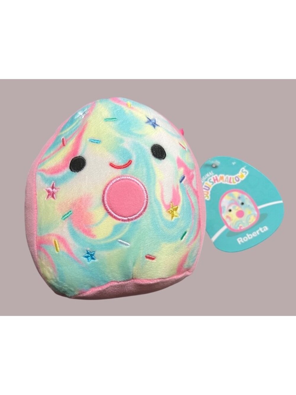 Squishmallows Roberta 5" Donut Plush Toy With Sprinkles & Tie-Dye Design